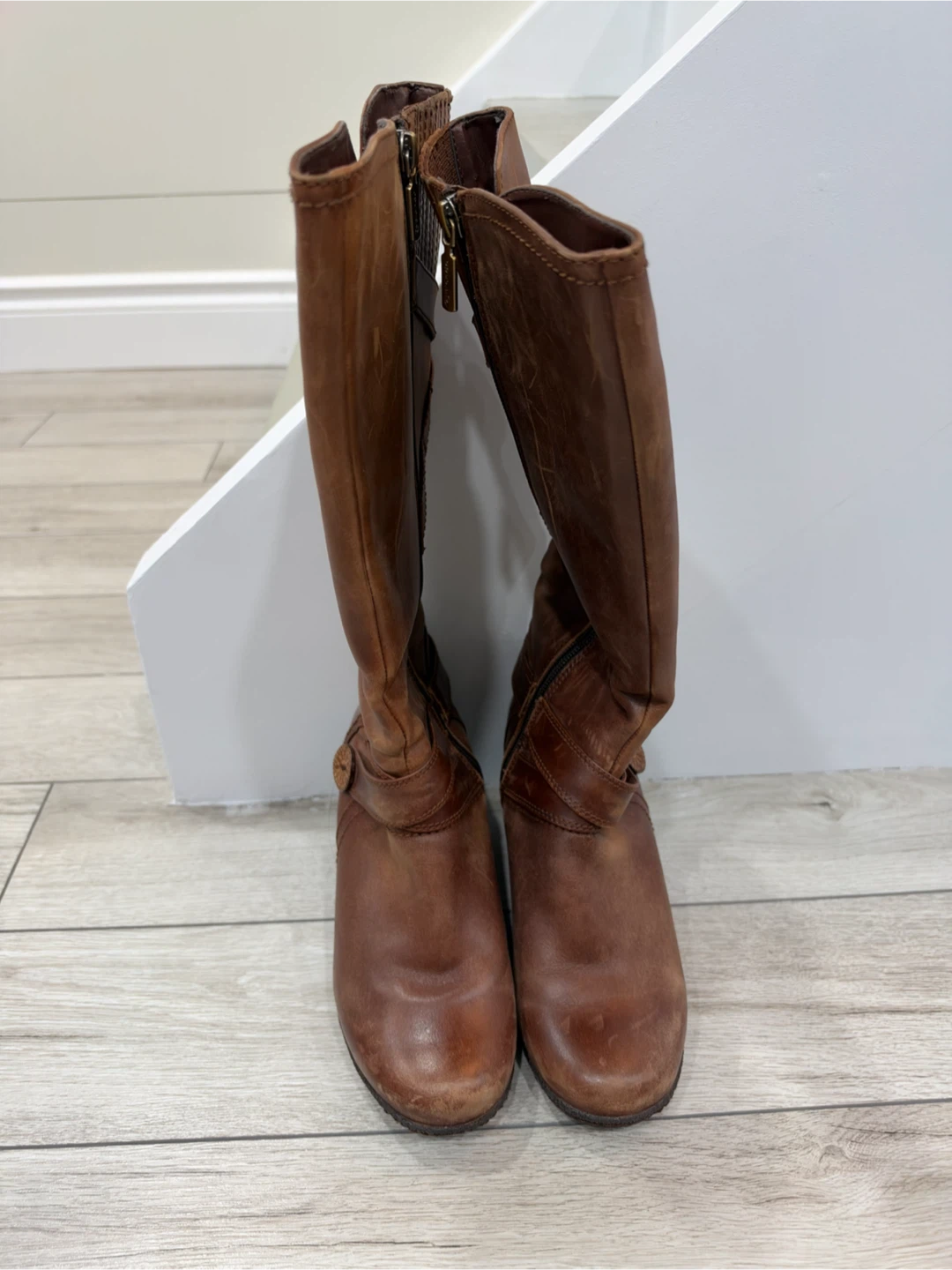 Blondo Brown Leather Wedge Boots - photo 3