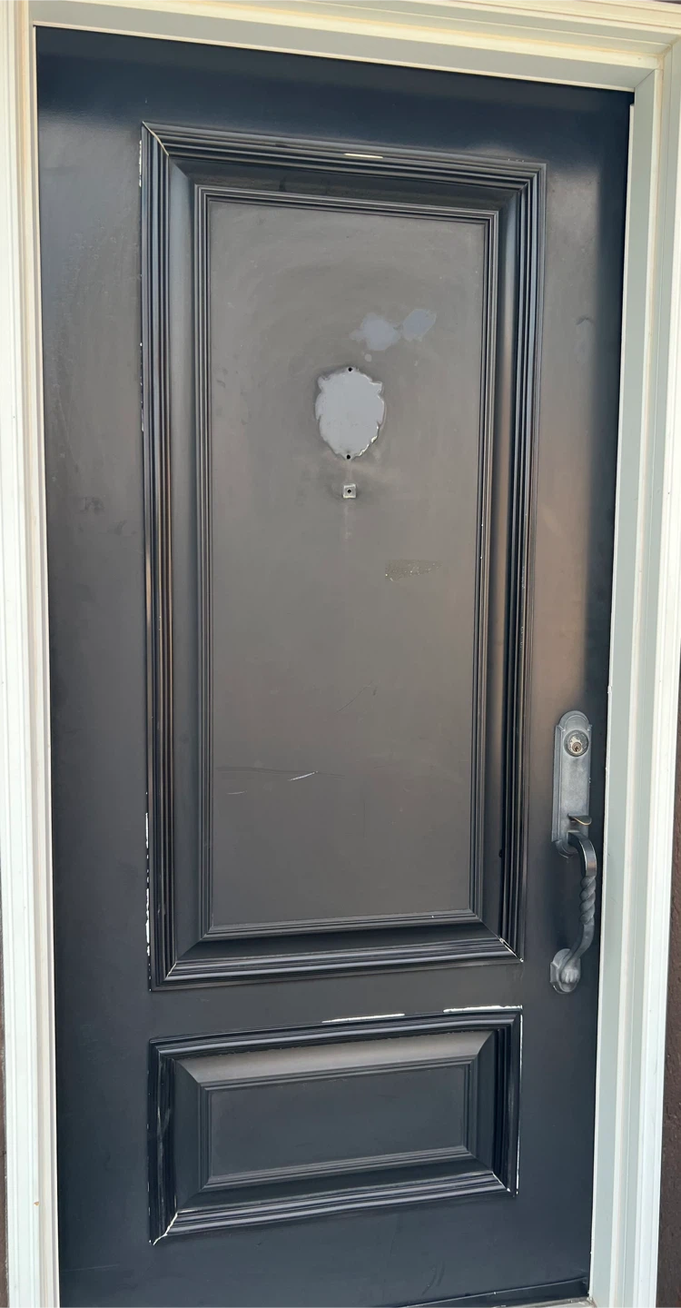 Exterior Entry Door with Lock & Handle – Black