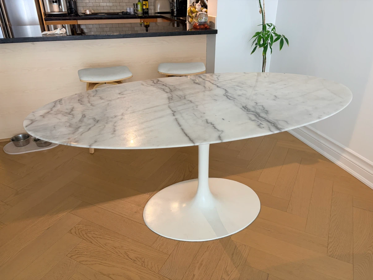 Oval Marble Tulip Dining Table