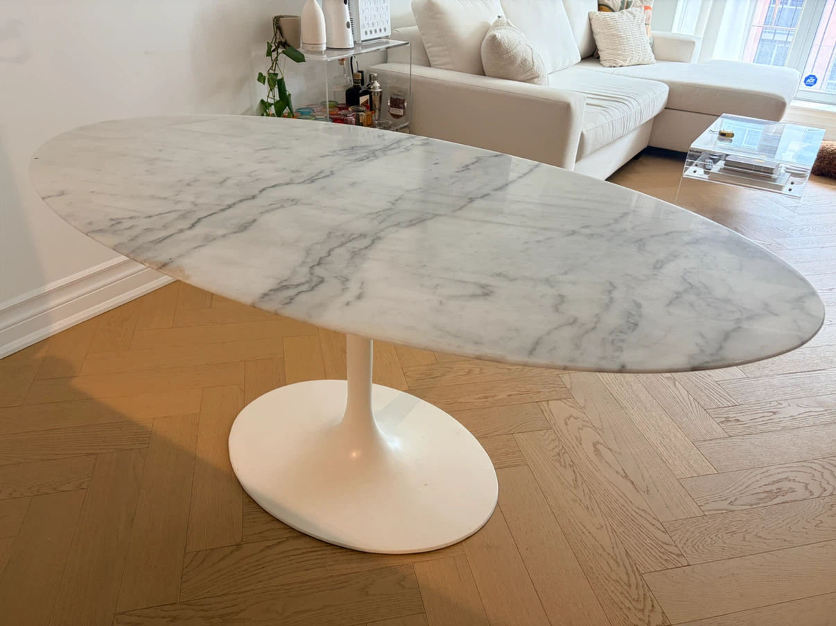 Oval Marble Tulip Dining Table - photo 2