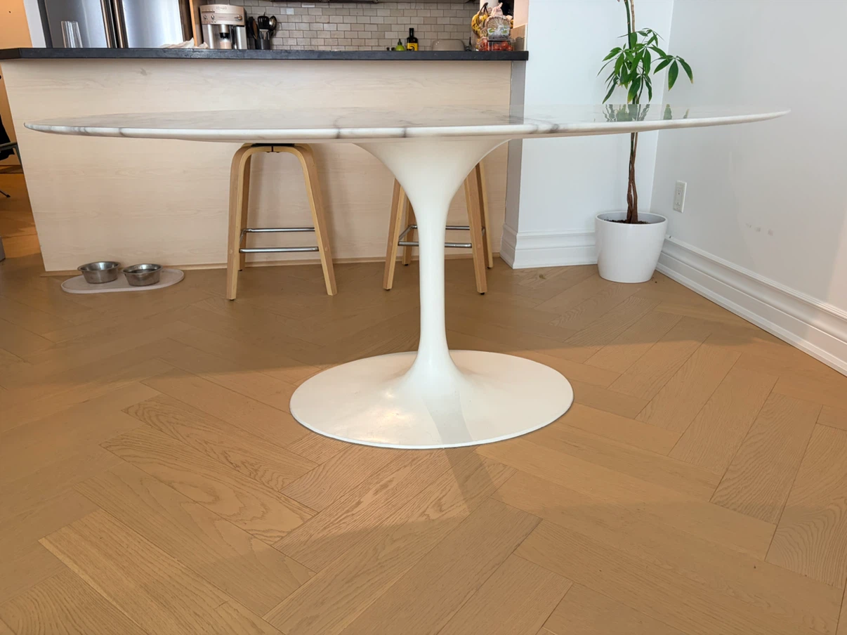 Oval Marble Tulip Dining Table - photo 5