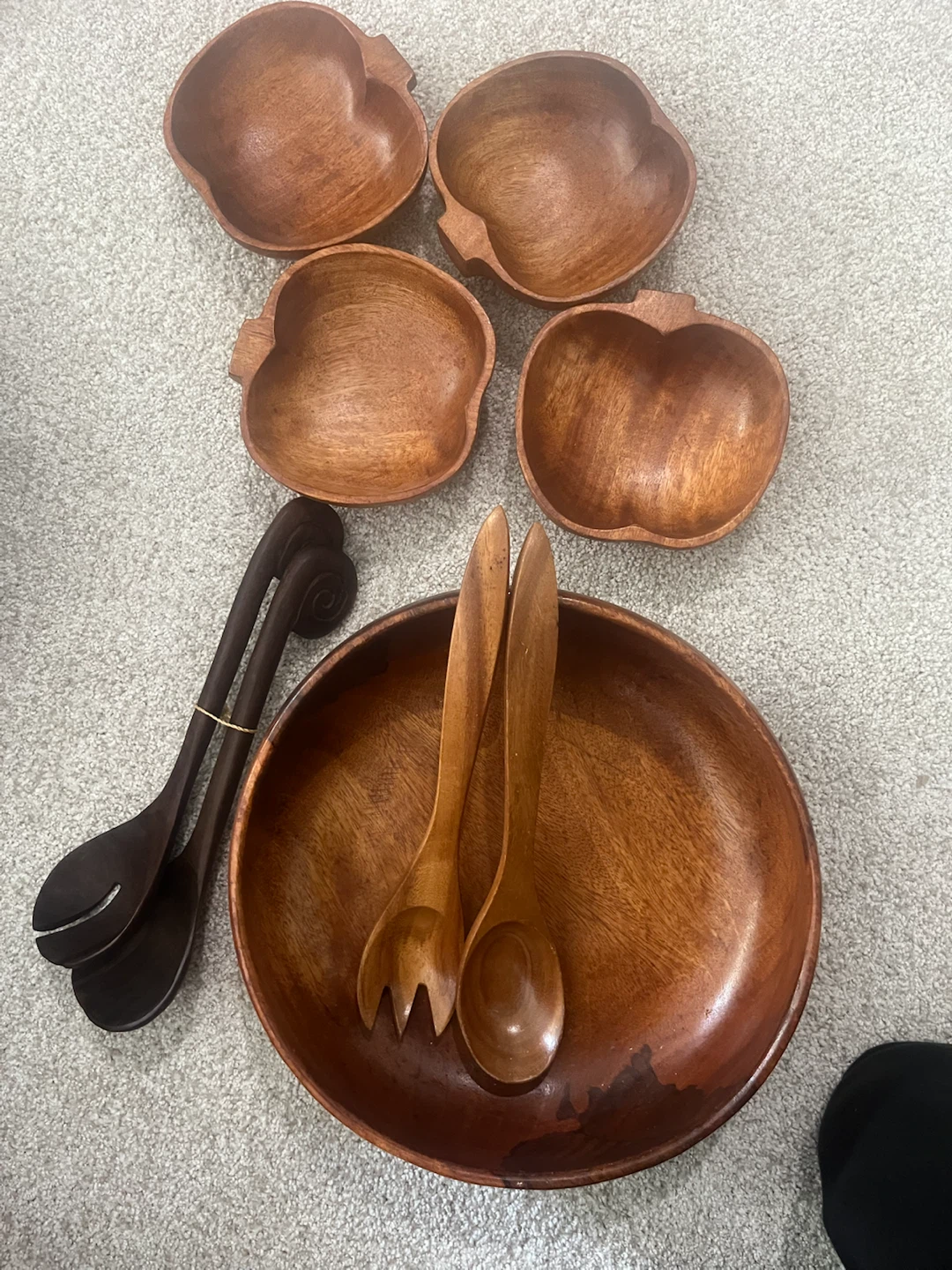Wooden Salad Bowl Set