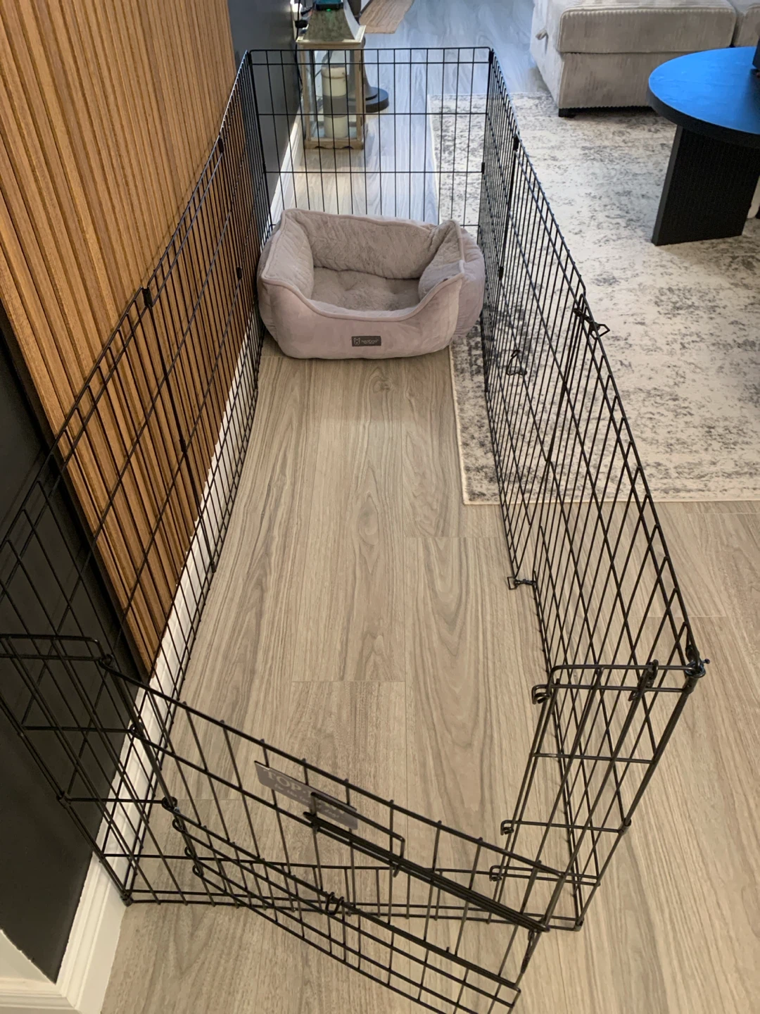 large black wire Dog Playpen with Gate - photo 3