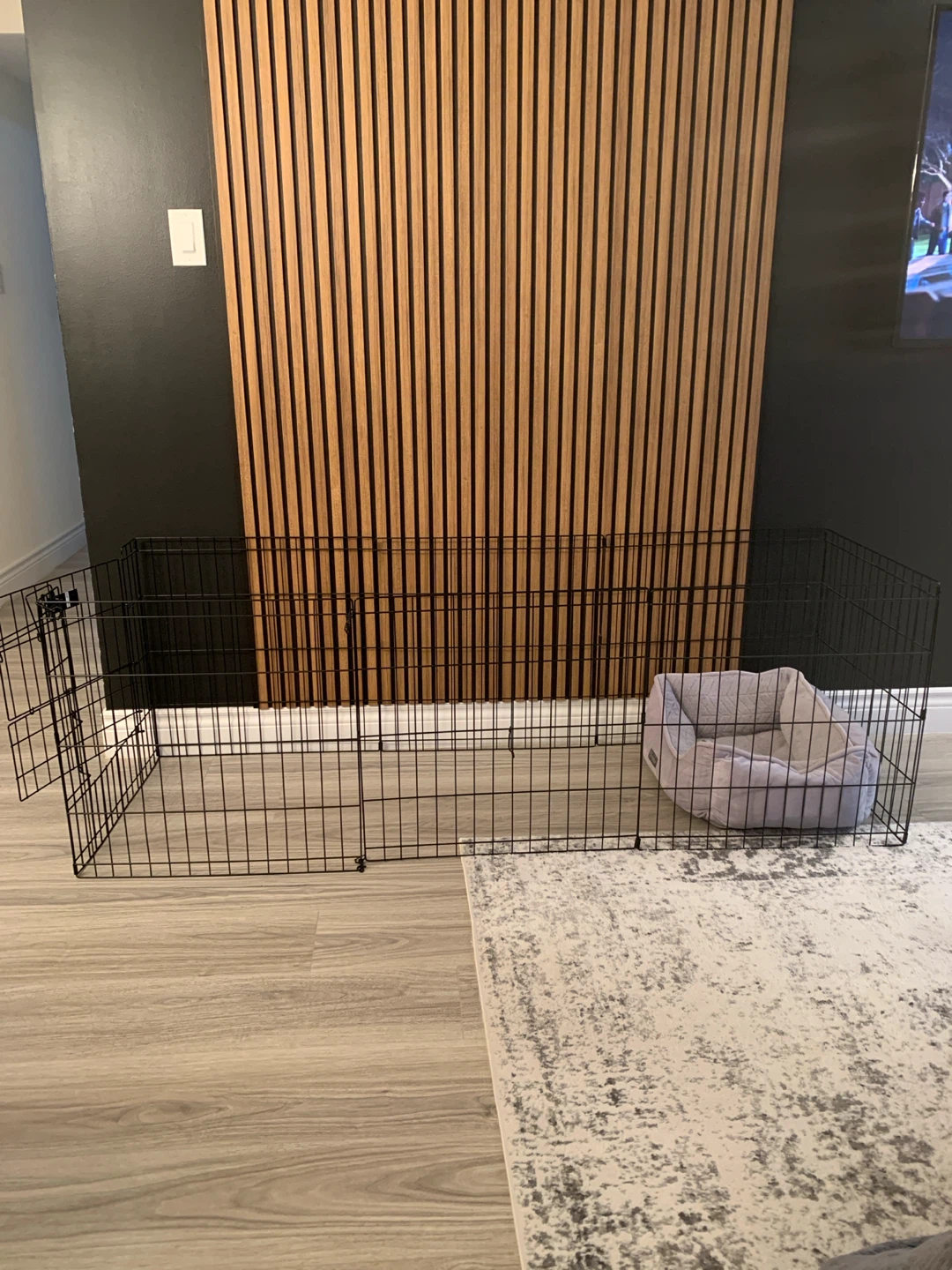 large black wire Dog Playpen with Gate - photo 4