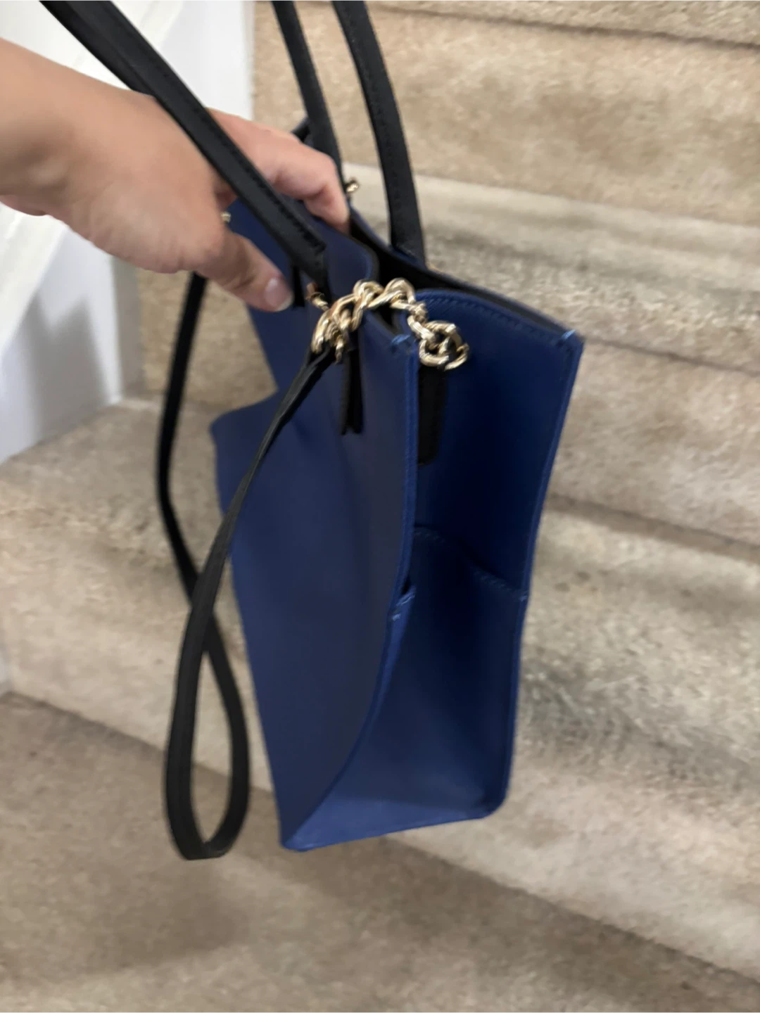 Calvin Klein Blue Saffiano Leather Tote Bag - photo 2