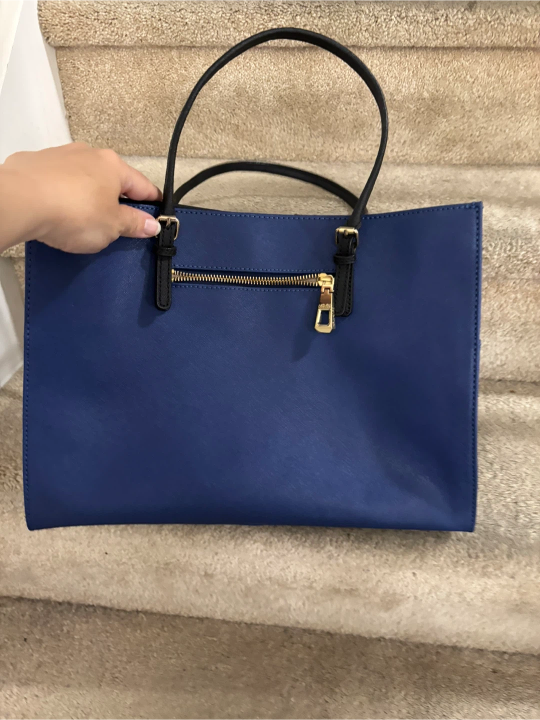 Calvin Klein Blue Saffiano Leather Tote Bag - photo 3