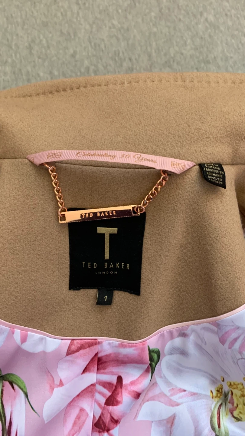 Ted Baker ‘Sandra’ Wool Wrap Coat in Camel - Size 1 - photo 4