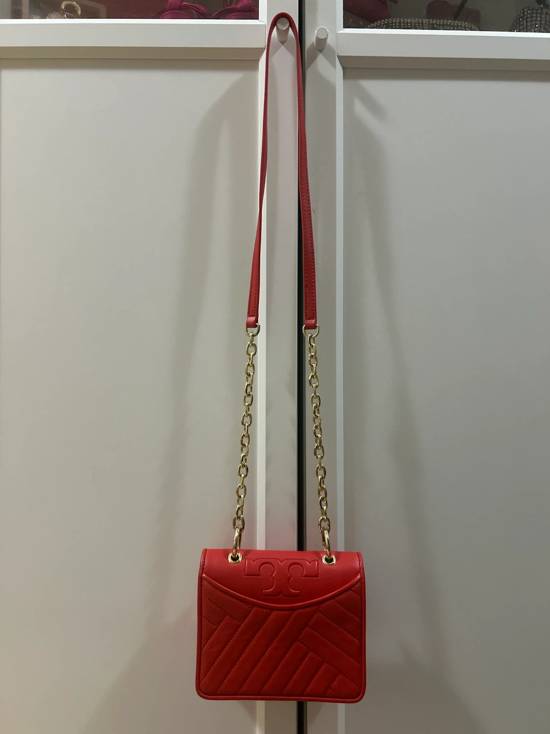 Tory Burch Quilted Red Crossbody Bag