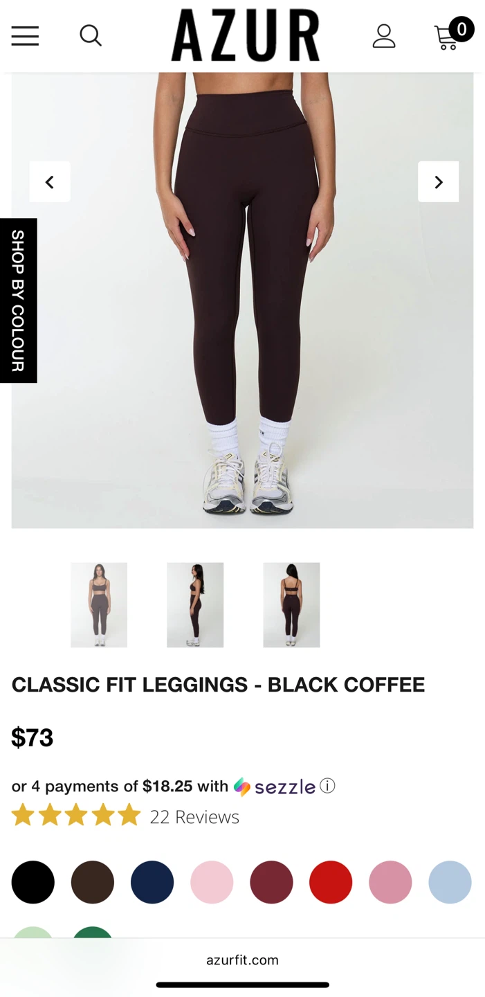Azur Classic Fit Leggings - Black Coffee