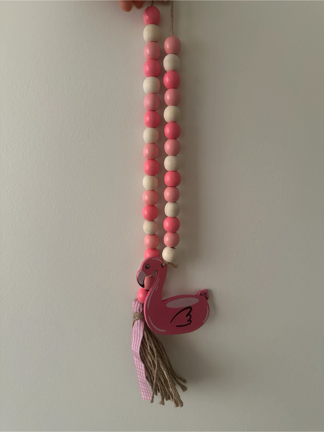 pink flamingo wooden bead garland #freecycle