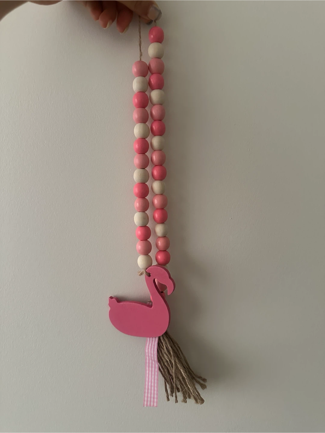 pink flamingo wooden bead garland #freecycle - photo 2