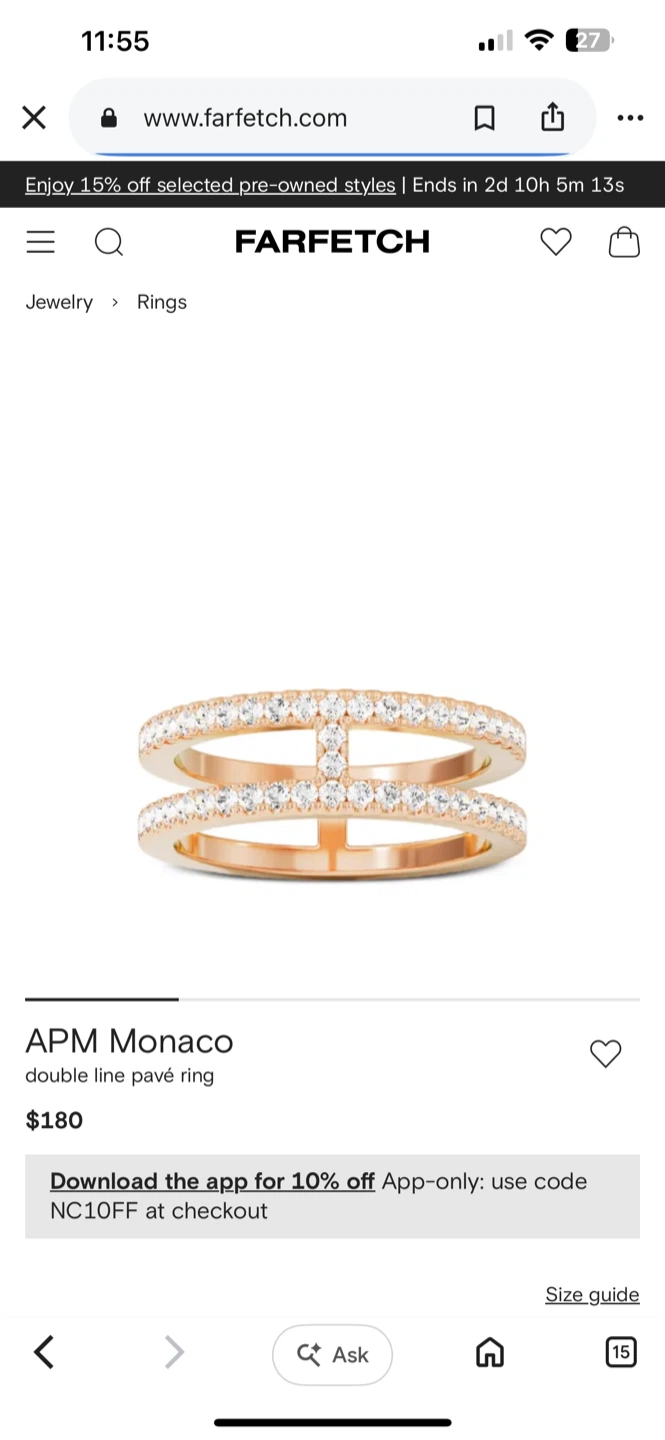 APM Monaco Rose Gold Tone Ring - photo 5