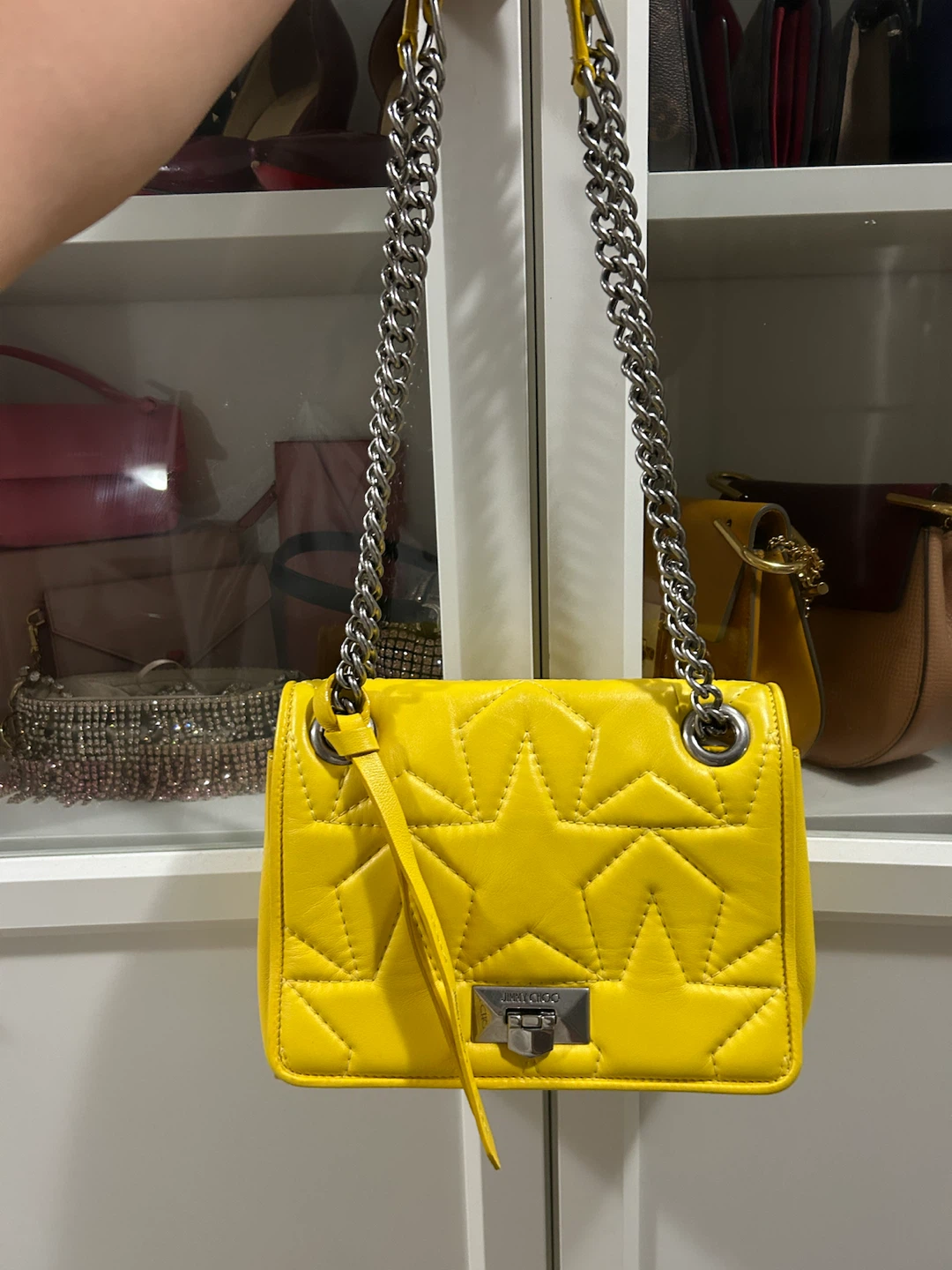 Jimmy Choo Yellow Leather Shoulder Bag
