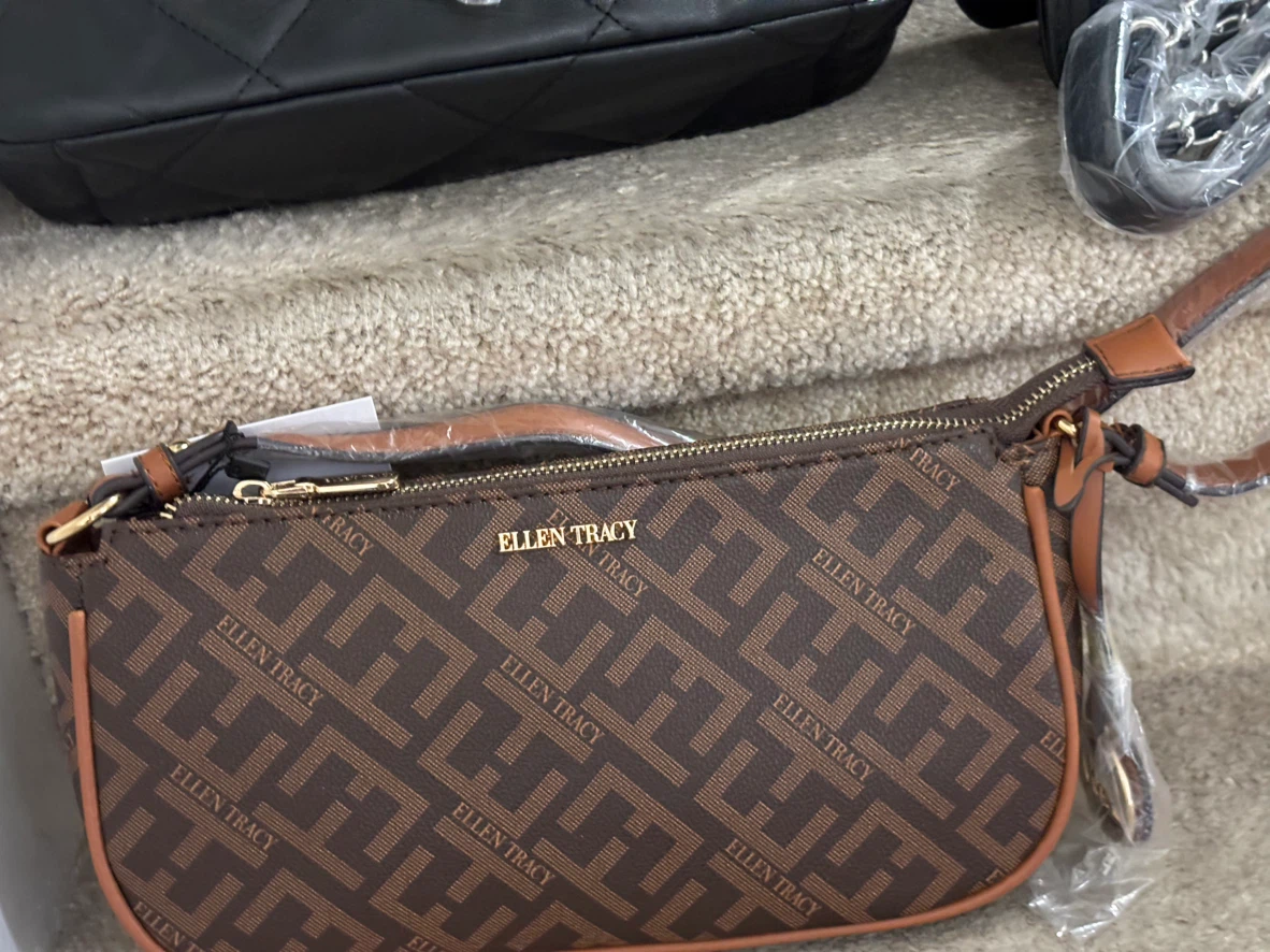 Ellen Tracy Brown Monogram Shoulder Bag - photo 4