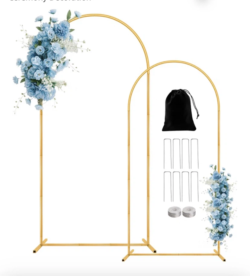 Gold Metal Arch Stand Set for Events