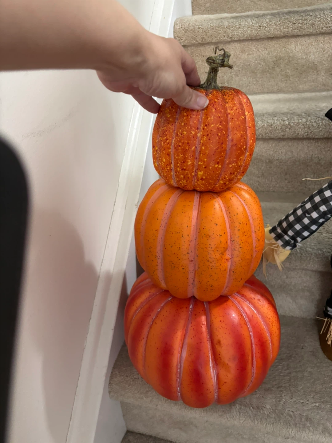 Fall Decor Bundle: Pumpkin Stack and Scarecrow Figure - photo 4