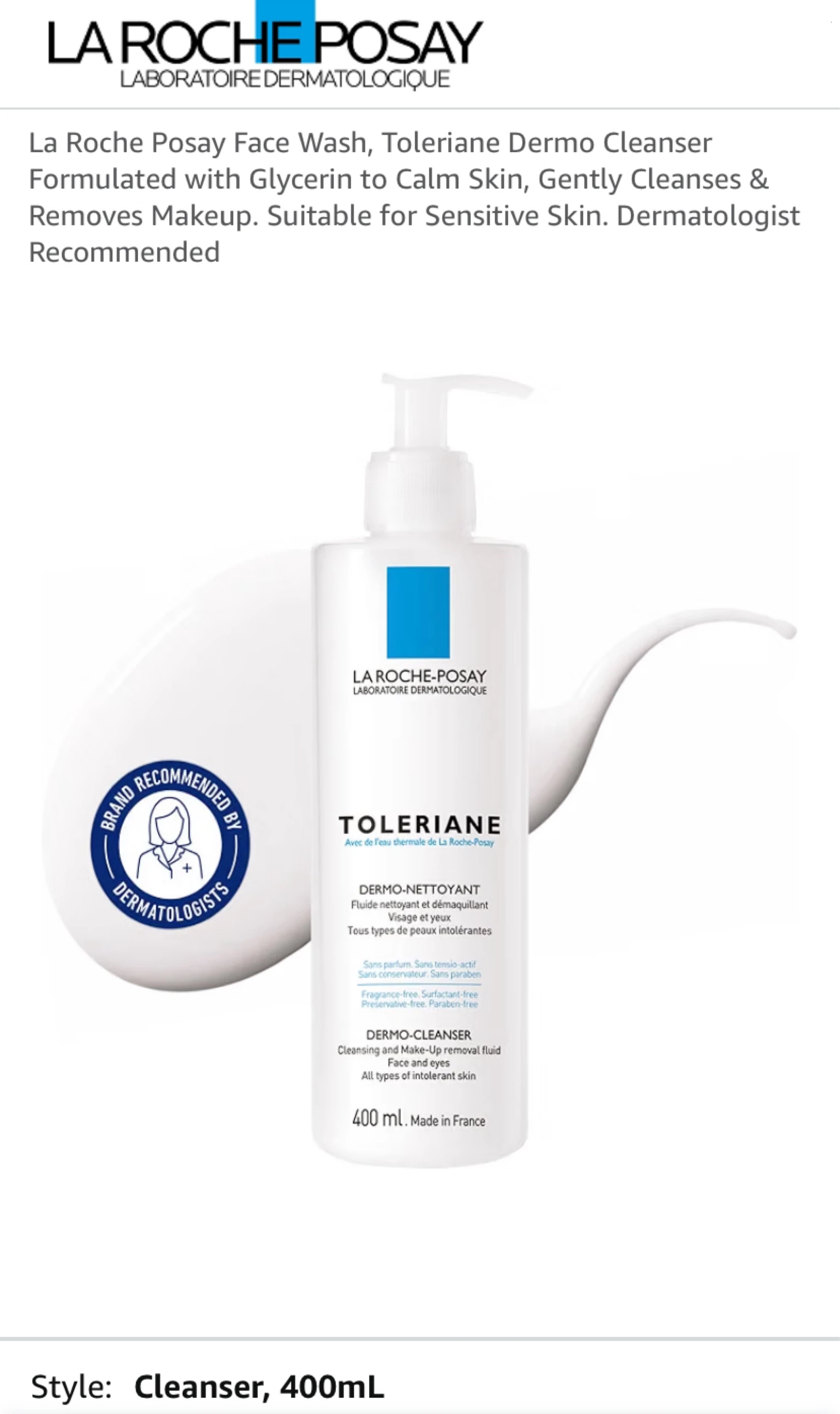 La Roche-Posay Toleriane Dermo-Cleanser 400ml