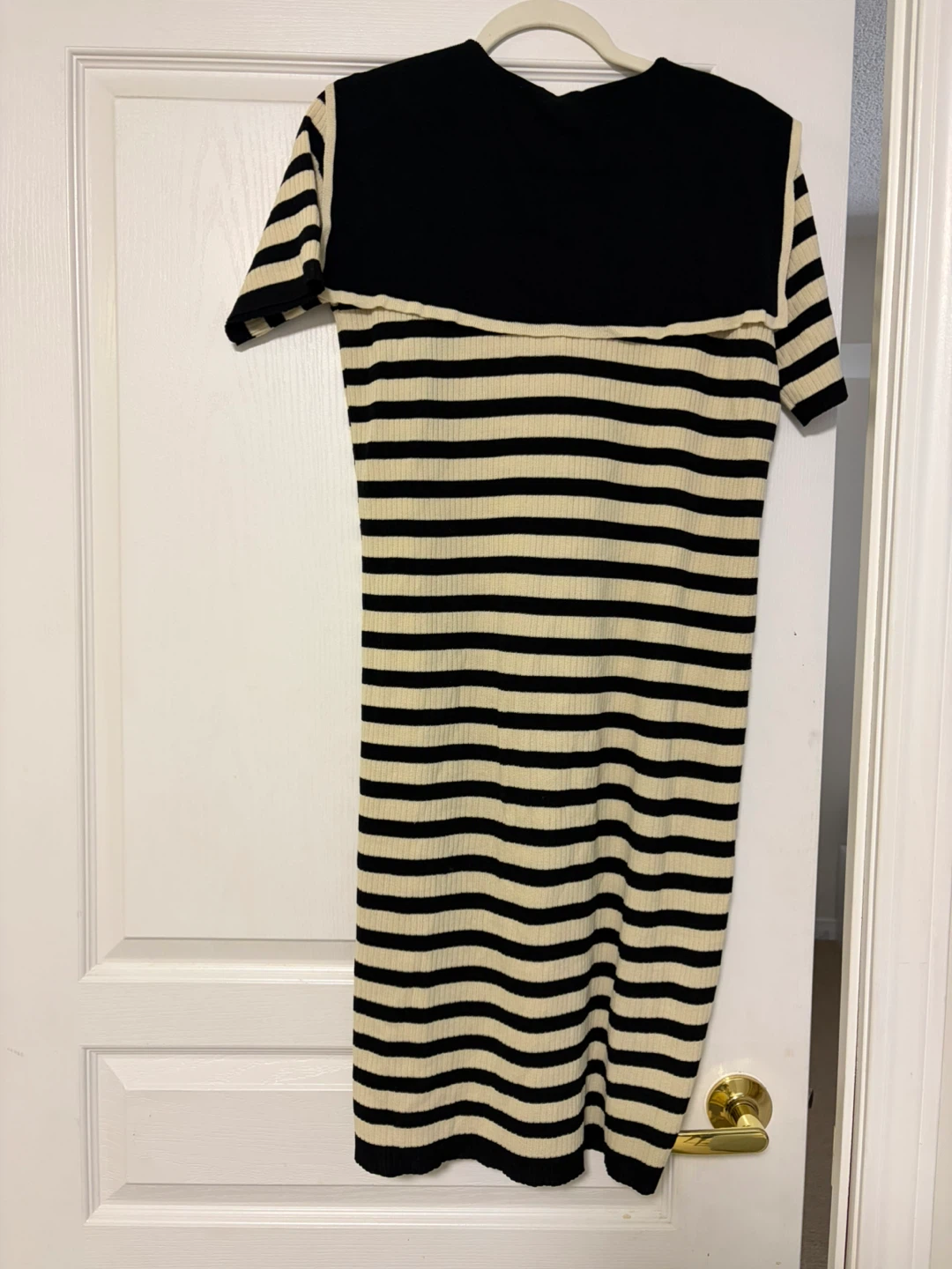 Black and white striped knit dress from Korea - photo 4