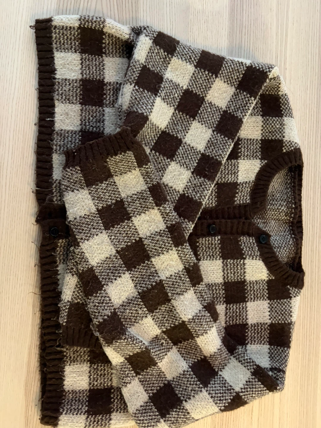 Checkered Knit Cardigan Set from Korea - photo 3