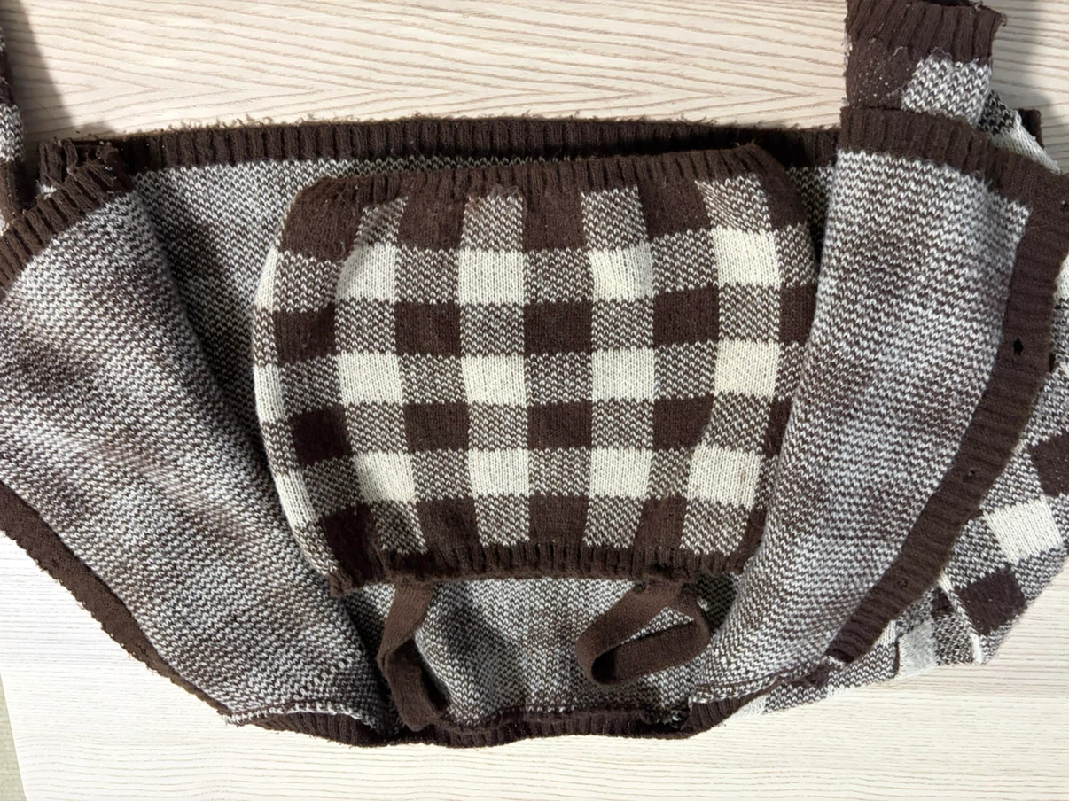 Checkered Knit Cardigan Set from Korea - photo 4