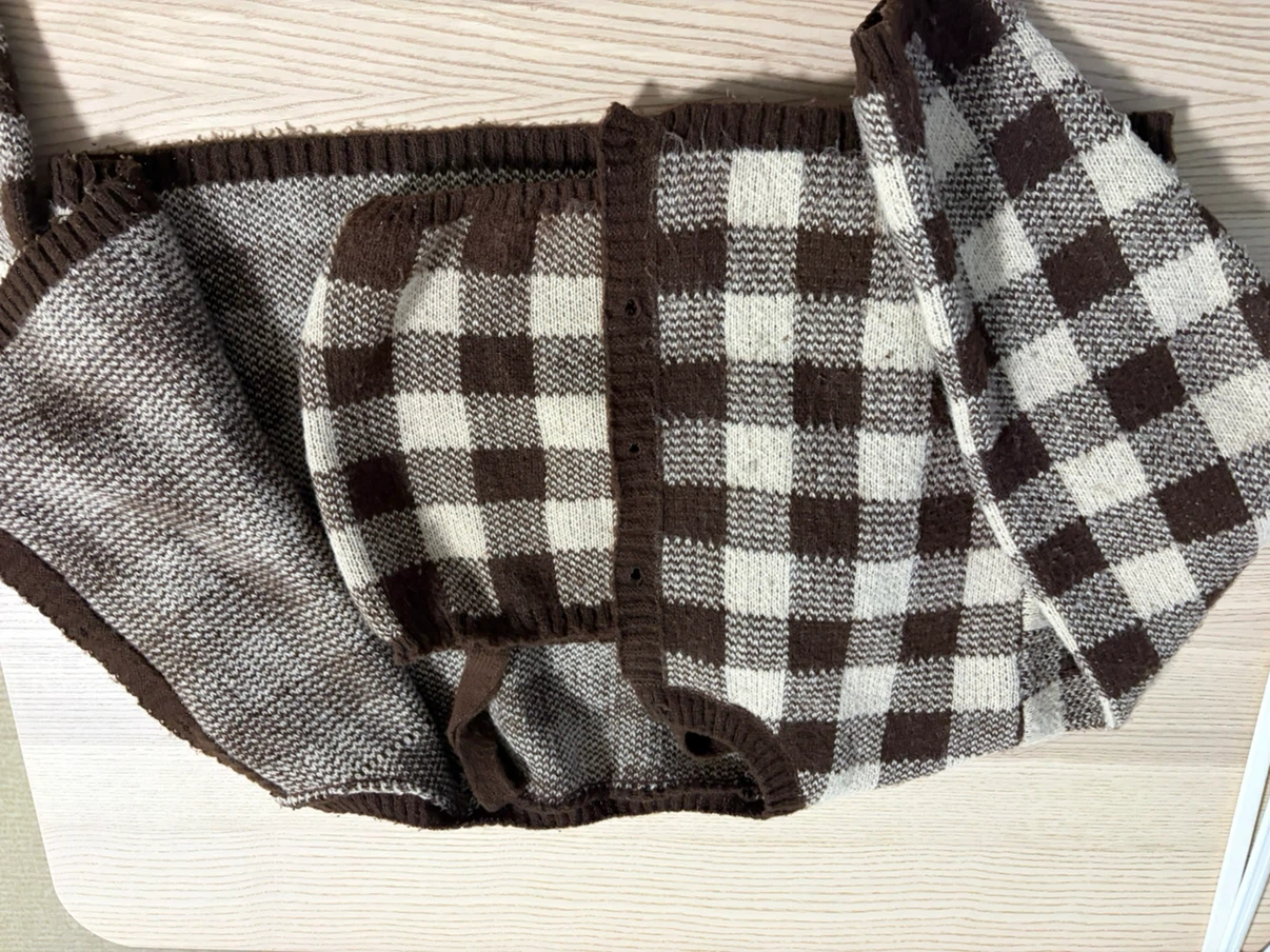 Checkered Knit Cardigan Set from Korea - photo 5