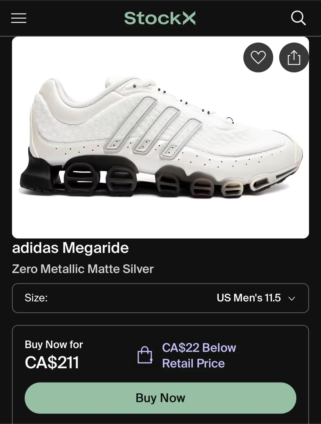 Adidas Megaride Zero Metallic Matte Silver - photo 3