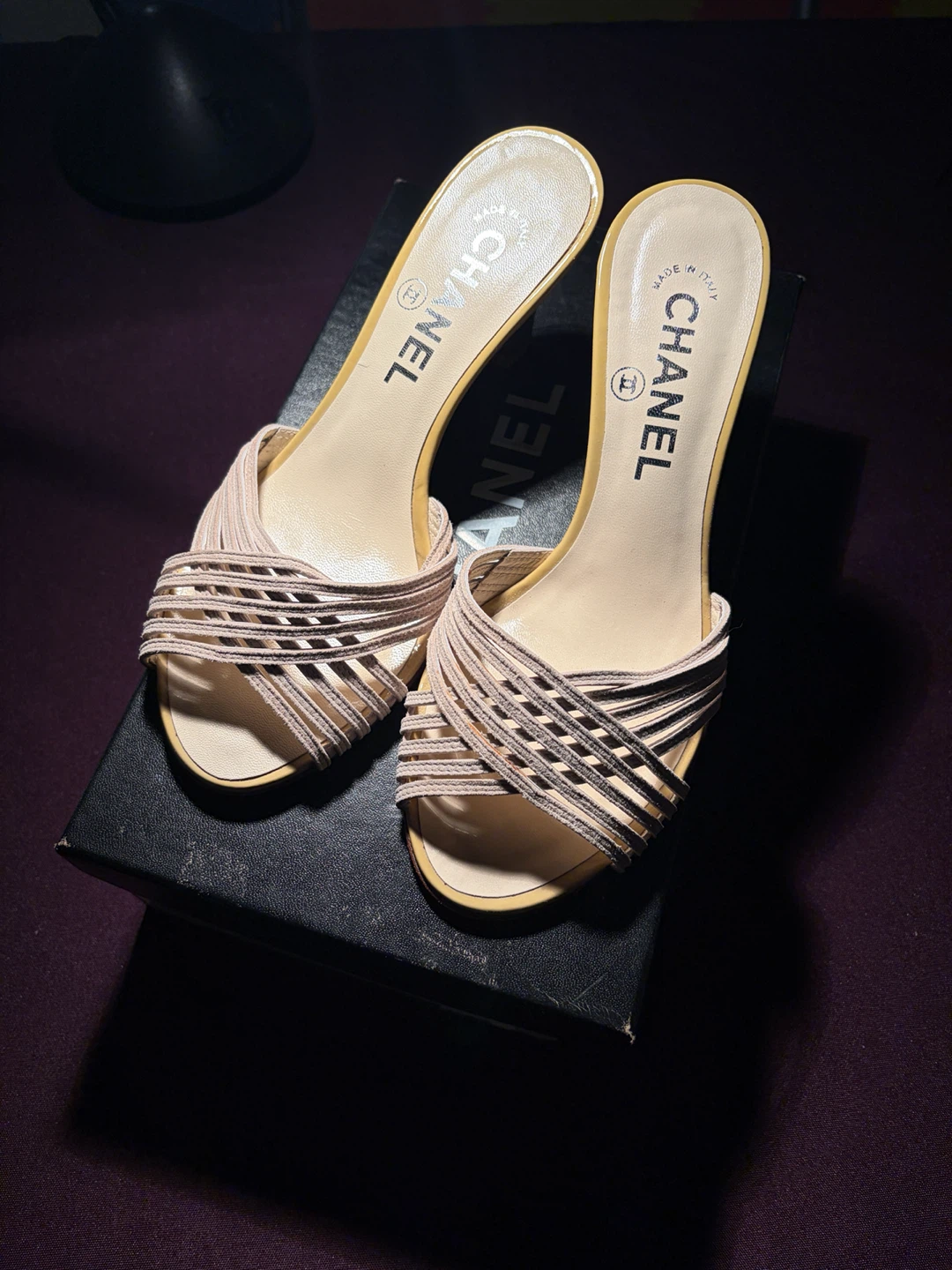Chanel Light Beige Mules Size 35.5