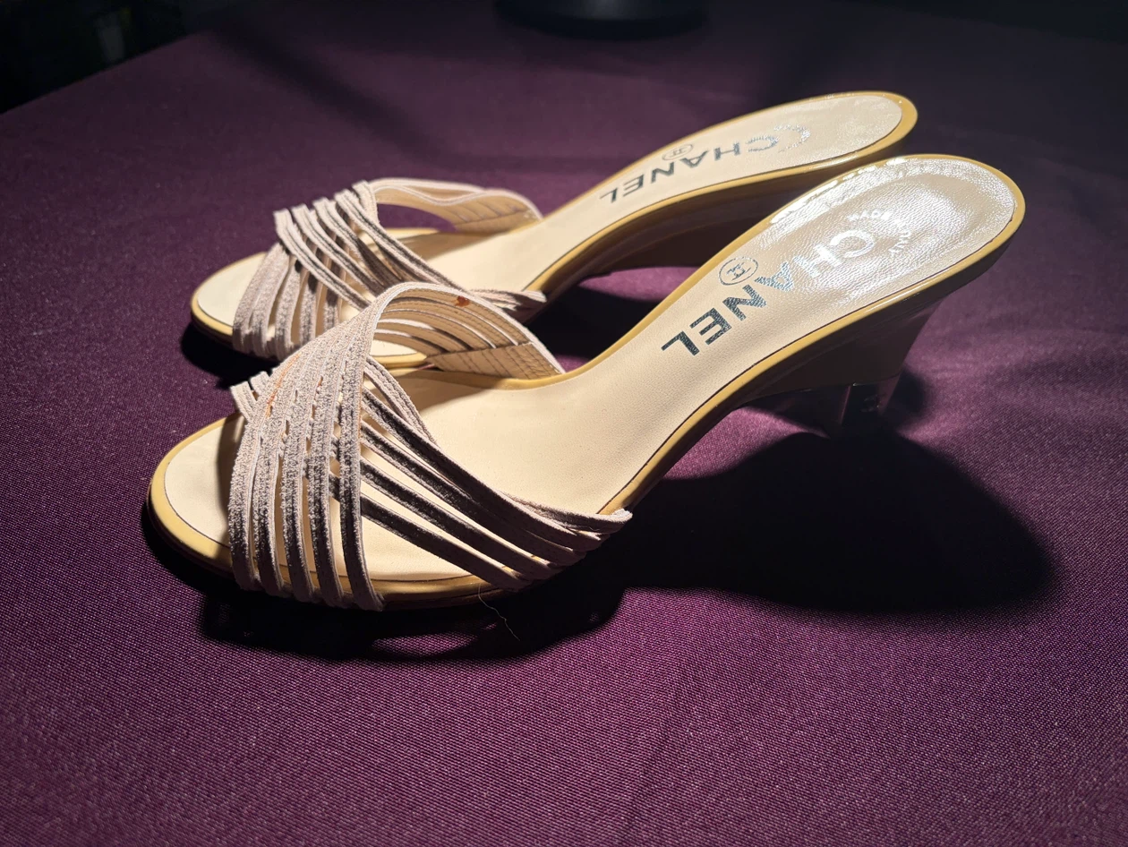 Chanel Light Beige Mules Size 35.5 - photo 3