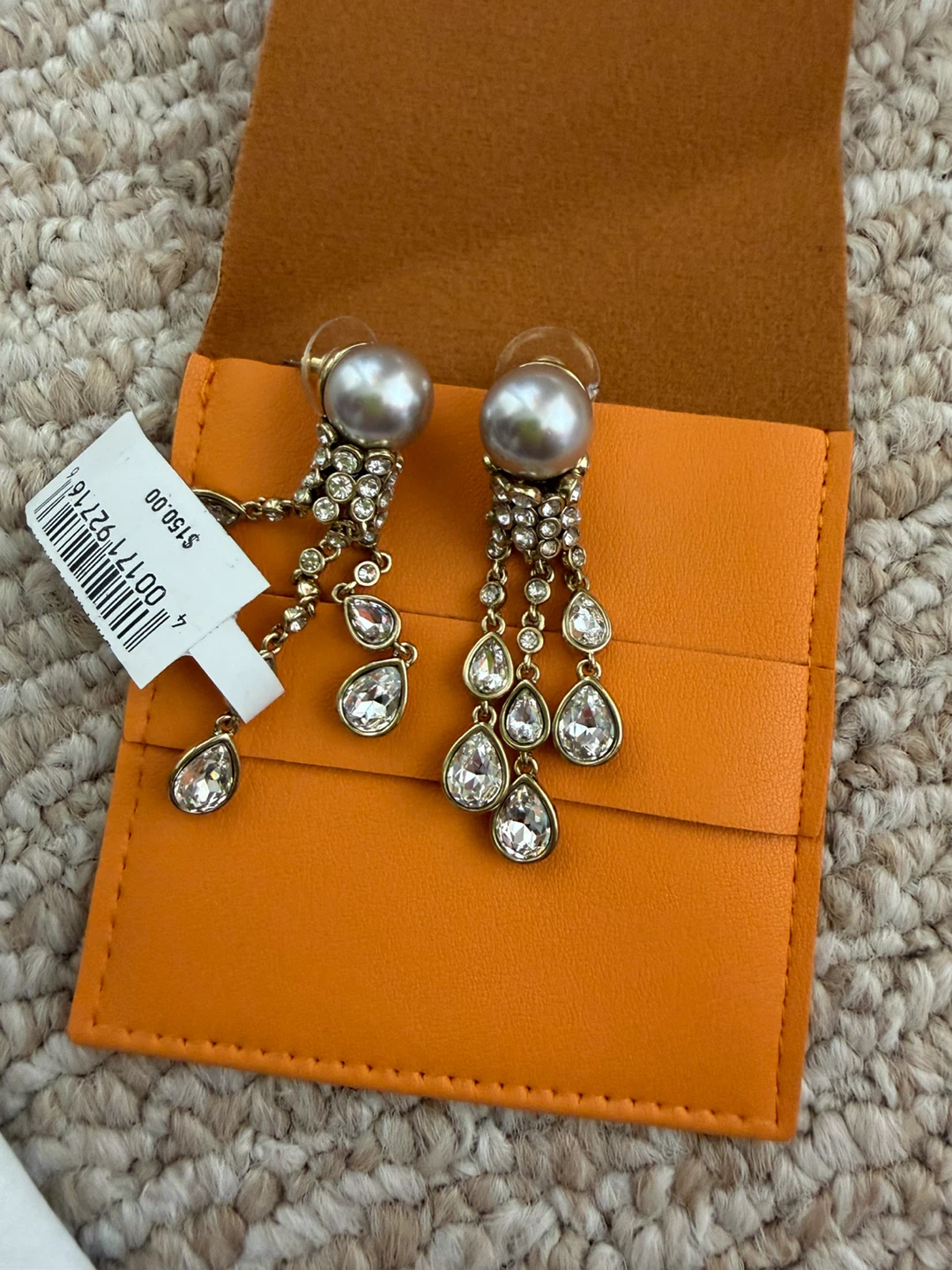 Crystal and Pearl Drop Earrings