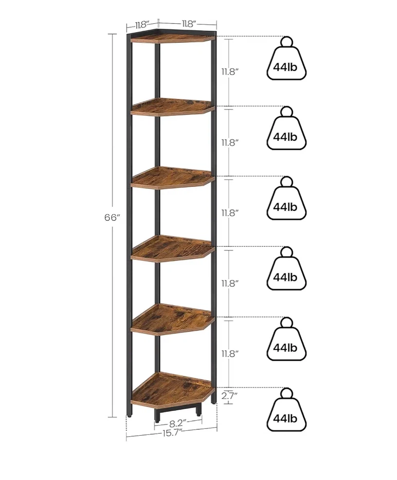 Rustic Brown Corner Shelf Stand - photo 2