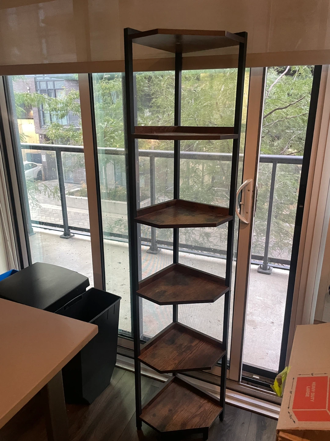 Rustic Brown Corner Shelf Stand - photo 3