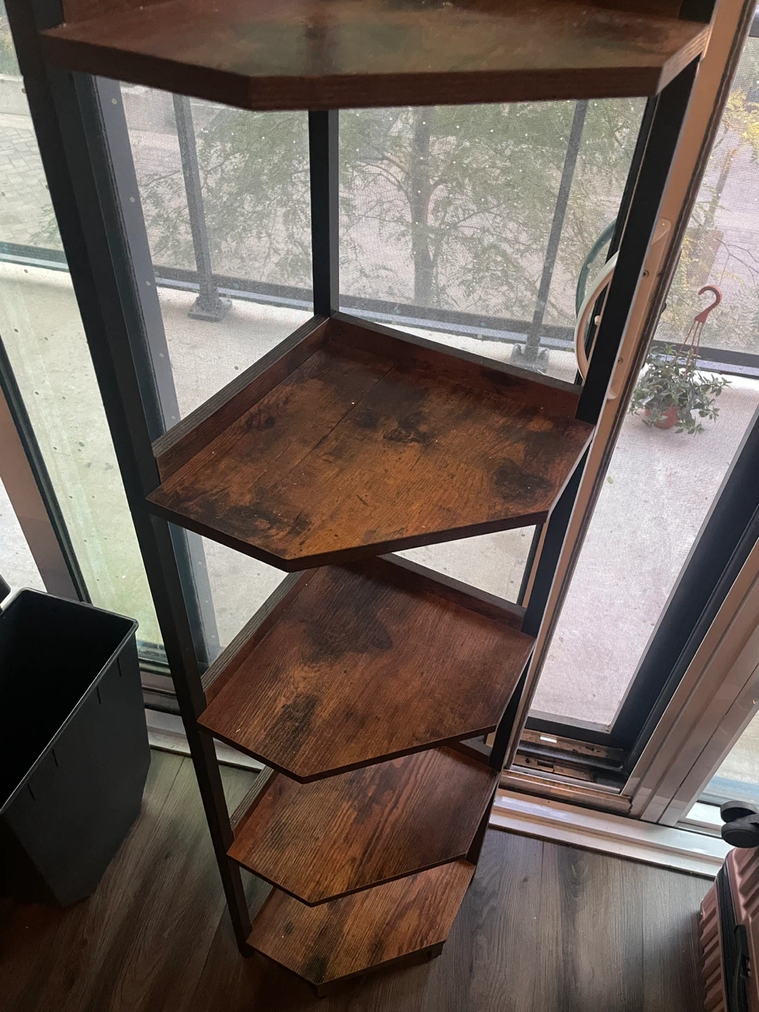 Rustic Brown Corner Shelf Stand - photo 4