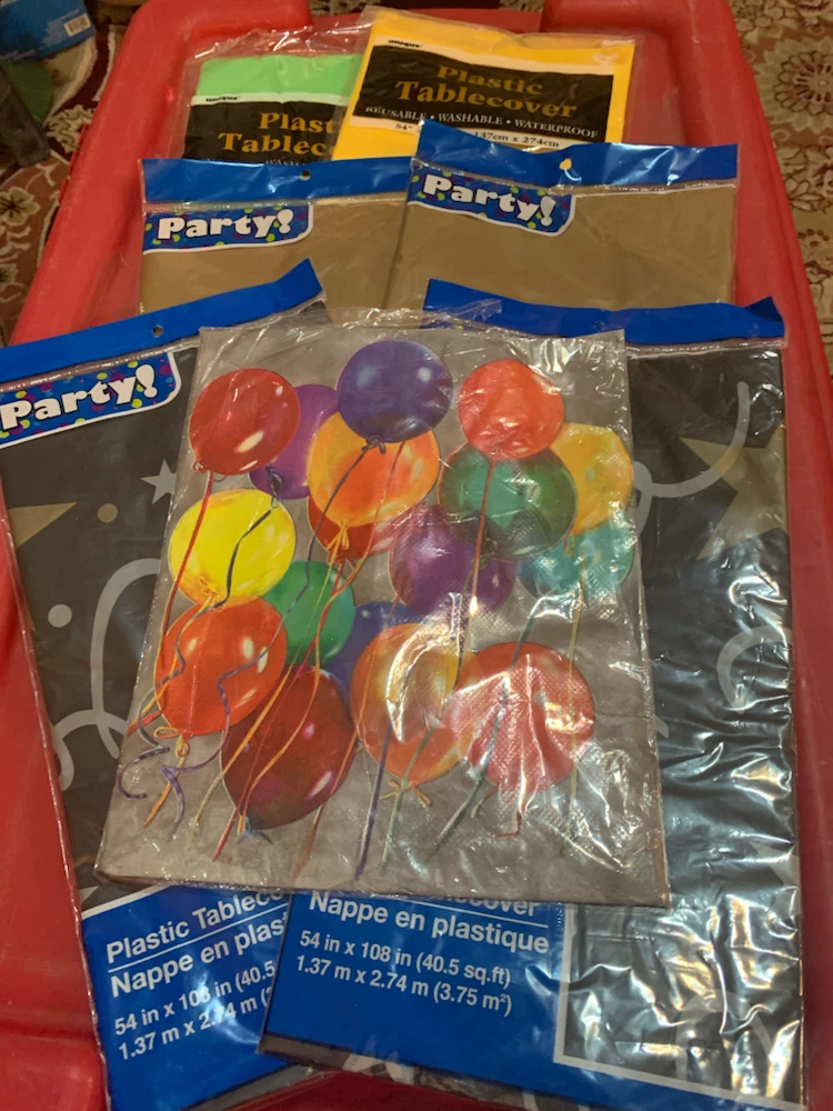 Assorted Plastic Tablecovers