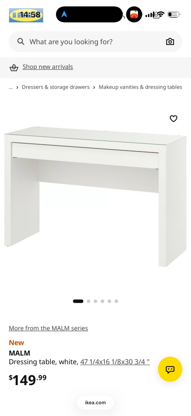 IKEA MALM white dressing table - photo 3