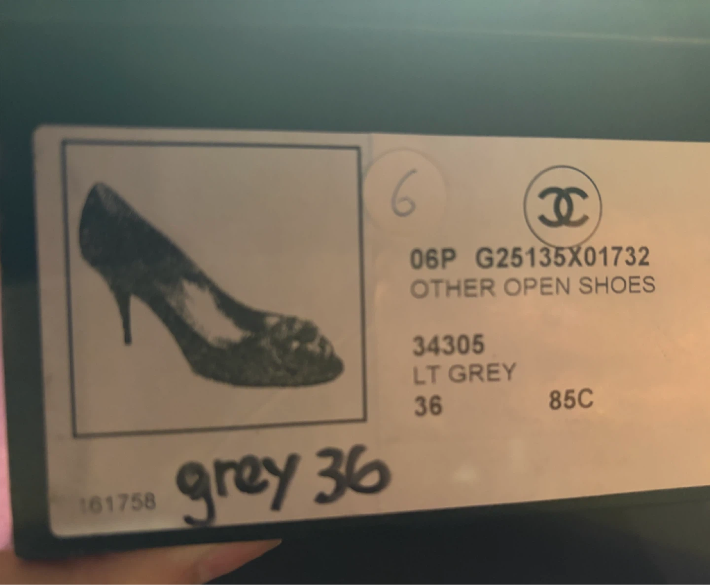 Chanel Light Grey Open-Toe Heels Size 36 - photo 4