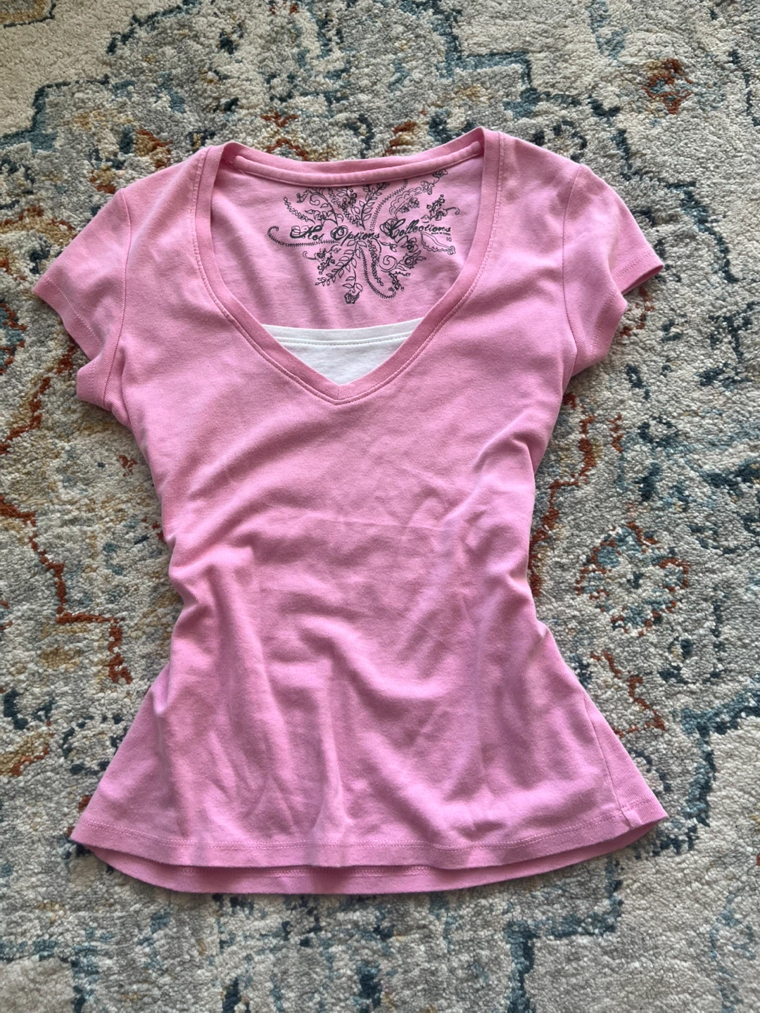 Pink 2000s layered top