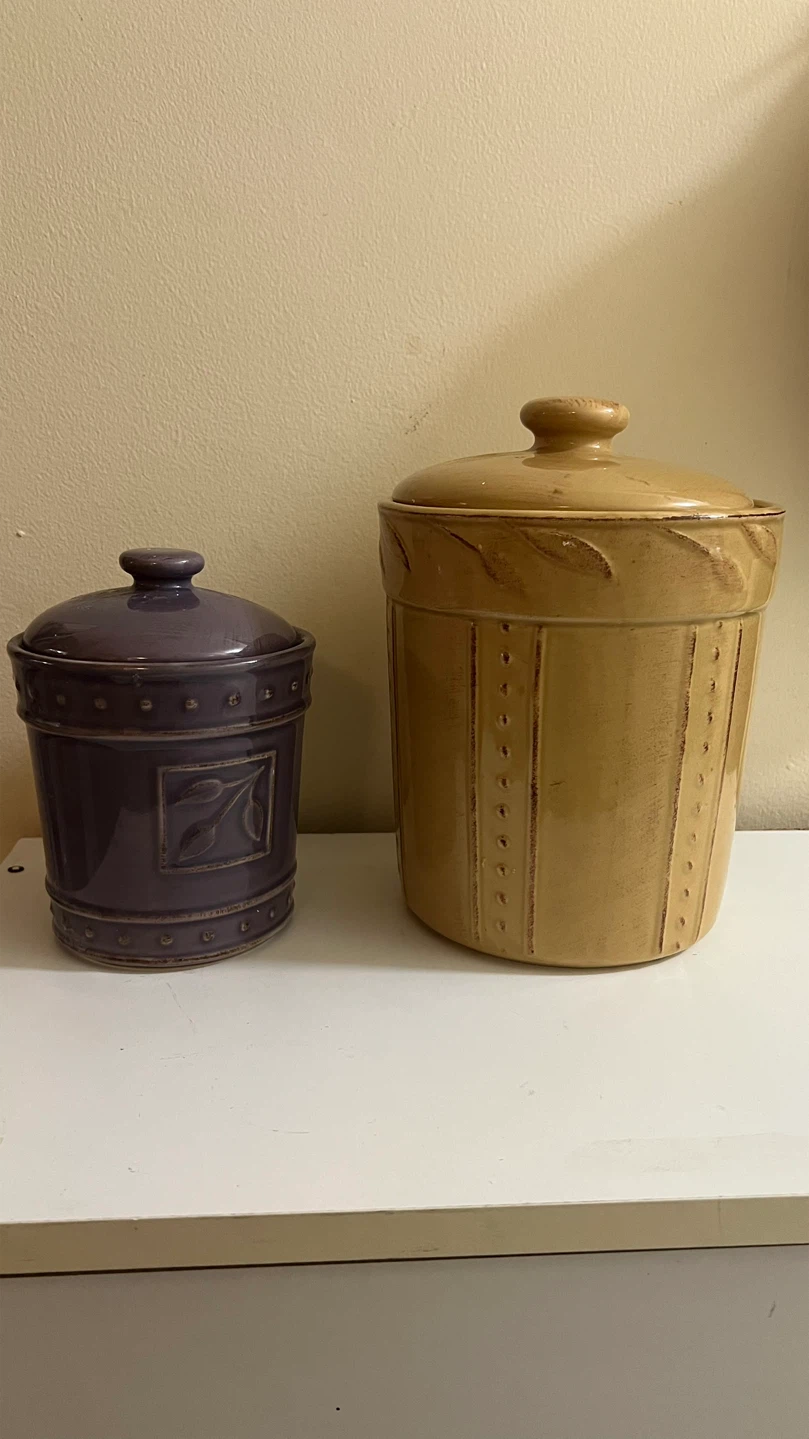 Two Ceramic Kitchen Canisters
