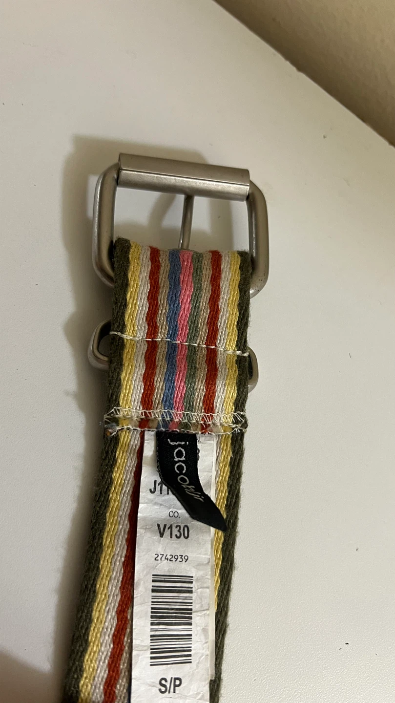 Jacob Co. striped fabric belt - photo 2