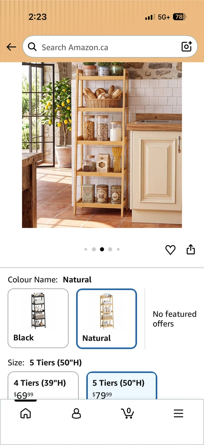 5 tier bamboo ladder bookcase, white