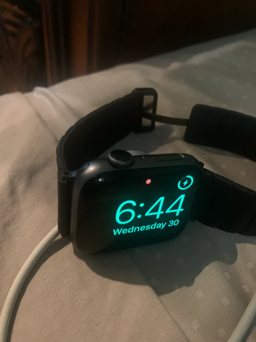Apple Watch with black sport band