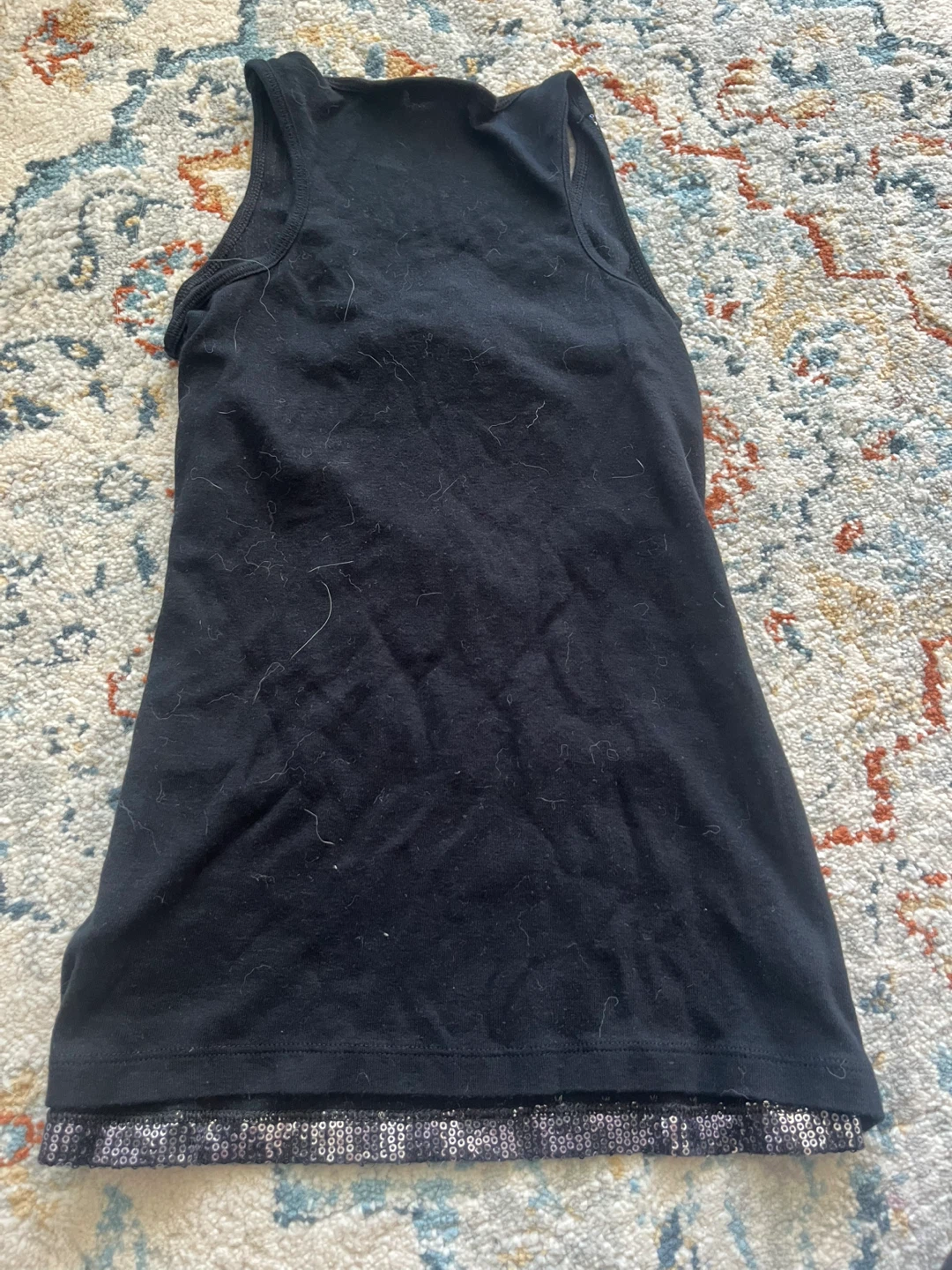Black Sequin leopard Tank Top - photo 3