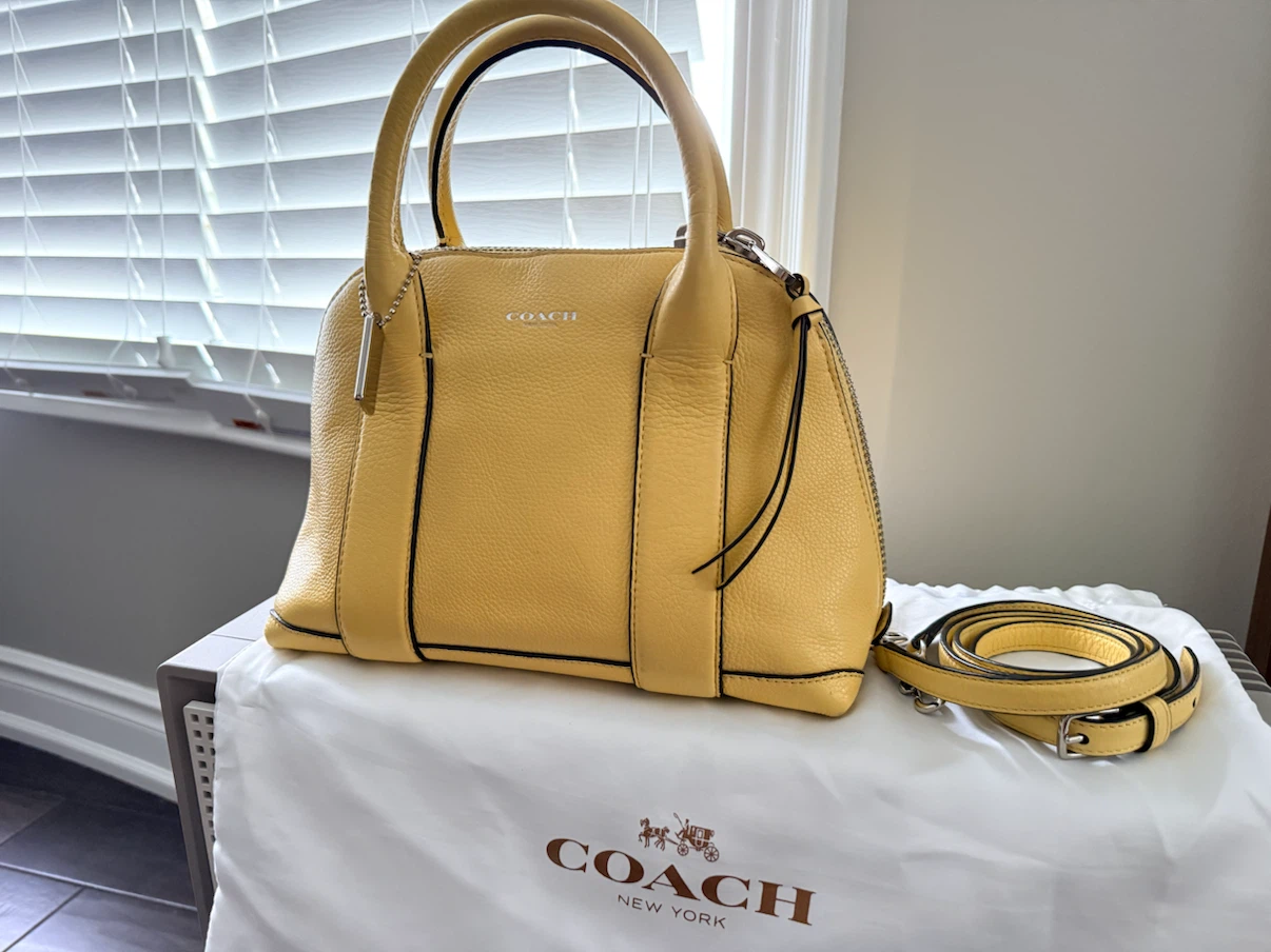 Coach Bleecker Mini Preston Satchel Leather Buttery Yellow