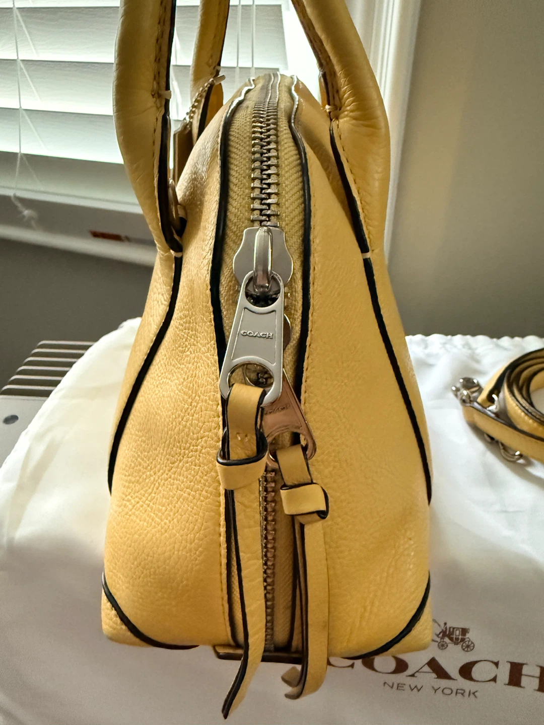 Coach Bleecker Mini Preston Satchel Leather Buttery Yellow - photo 3