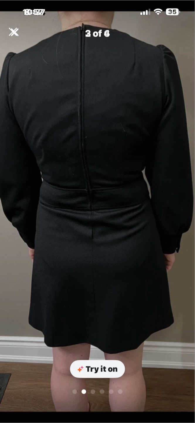 Vintage Black Crimplene Dress - photo 3