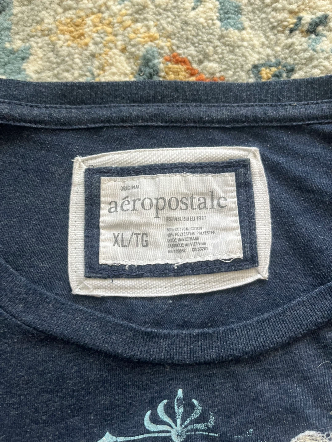 vintage aeropostale navy shirt with lace designs - photo 2