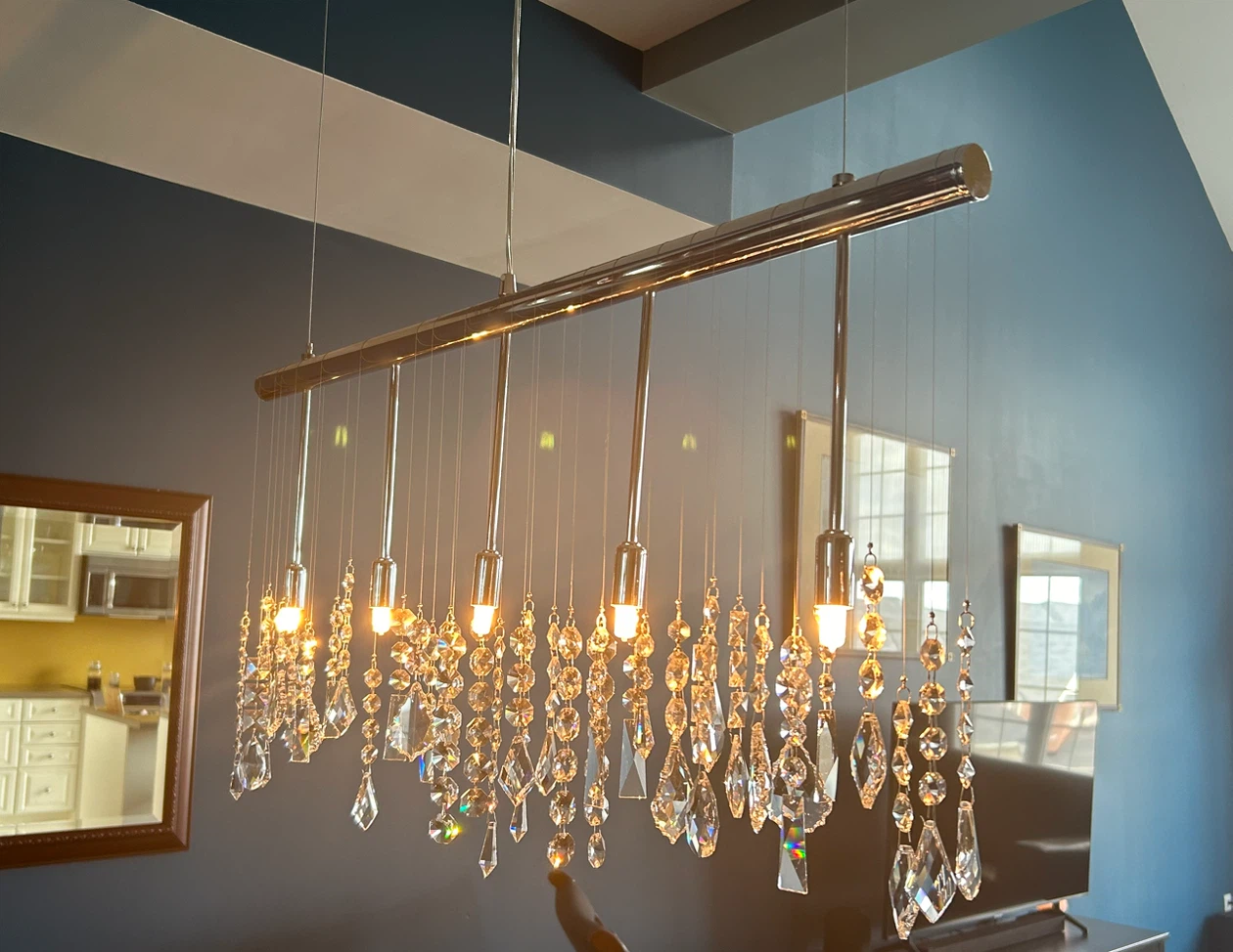 Modern Linear Crystal Chandelier