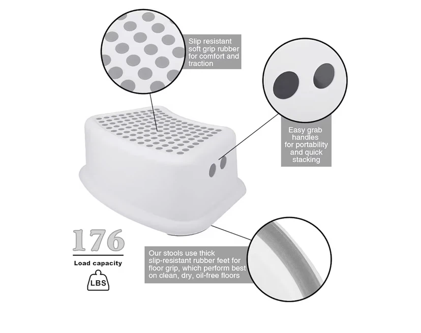 2 Pack Kids Non-Slip Bathroom Step Stool - photo 4