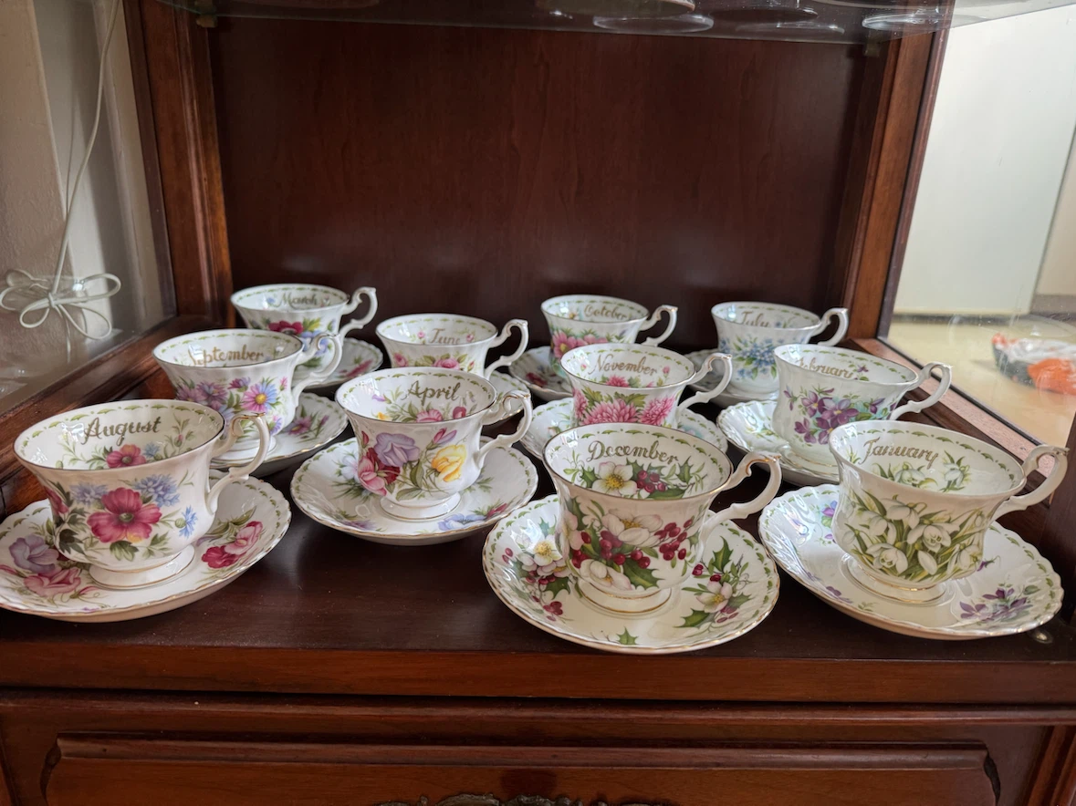 Royal Albert Flower of the Month Tea Cup Set