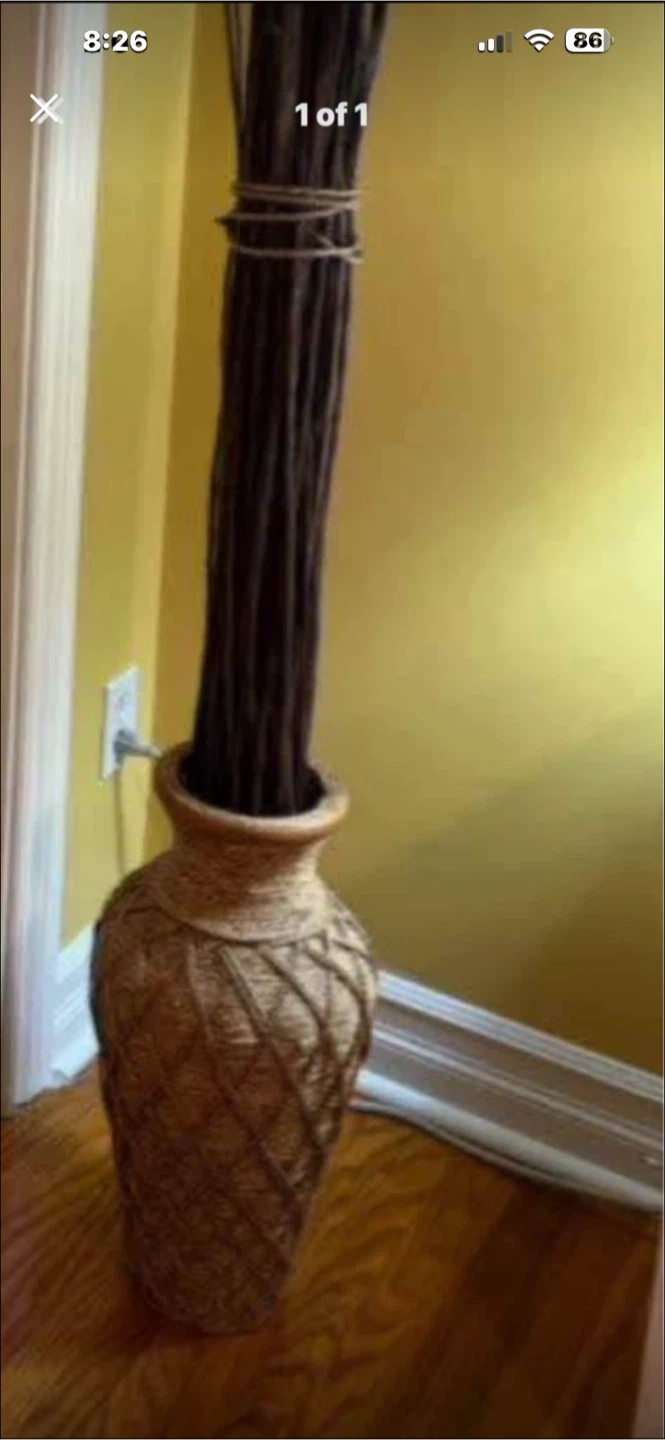 Tall Decorative Floor Vase with Branches