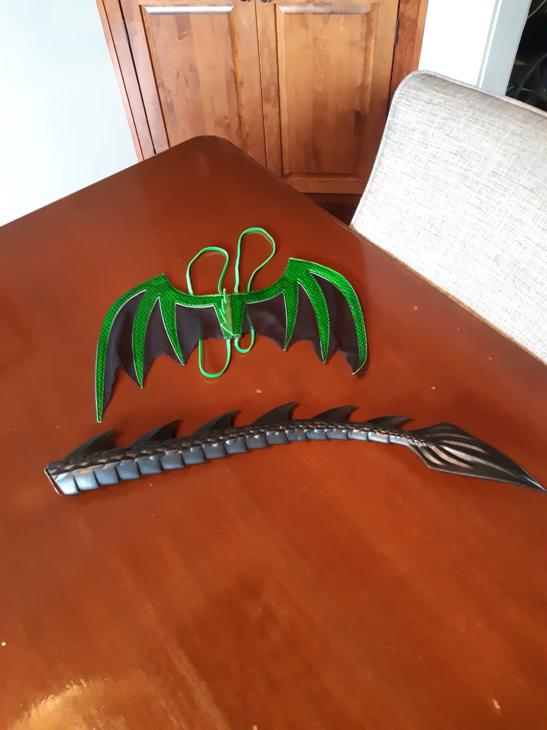 Black/Green Dragon wings and tail Costume Accessory Set - photo 4